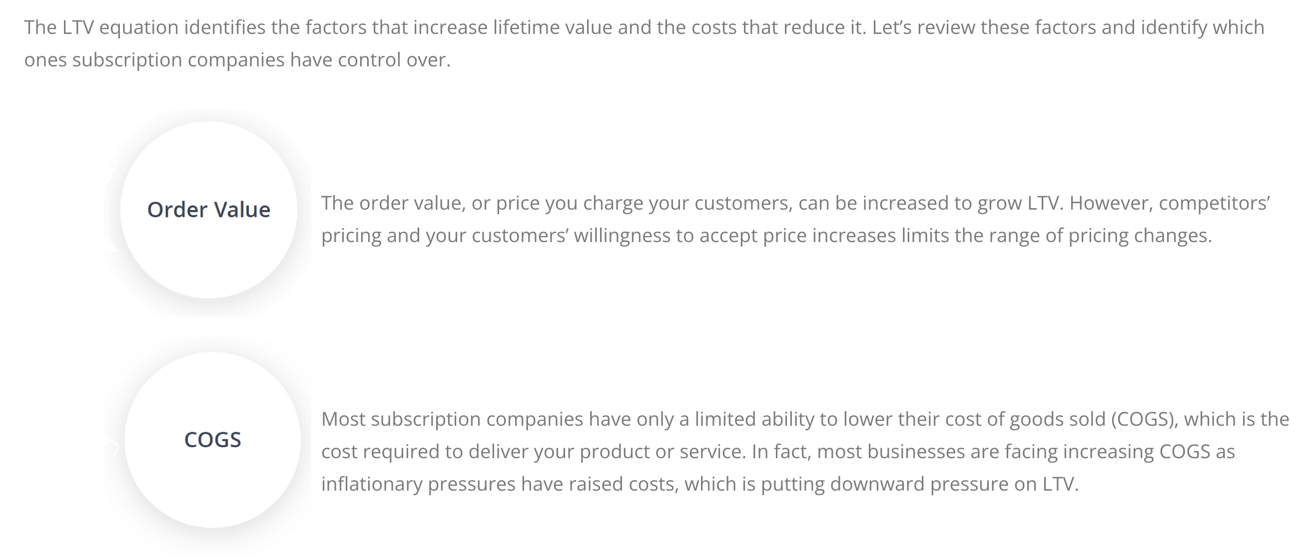 Order Value - COGS